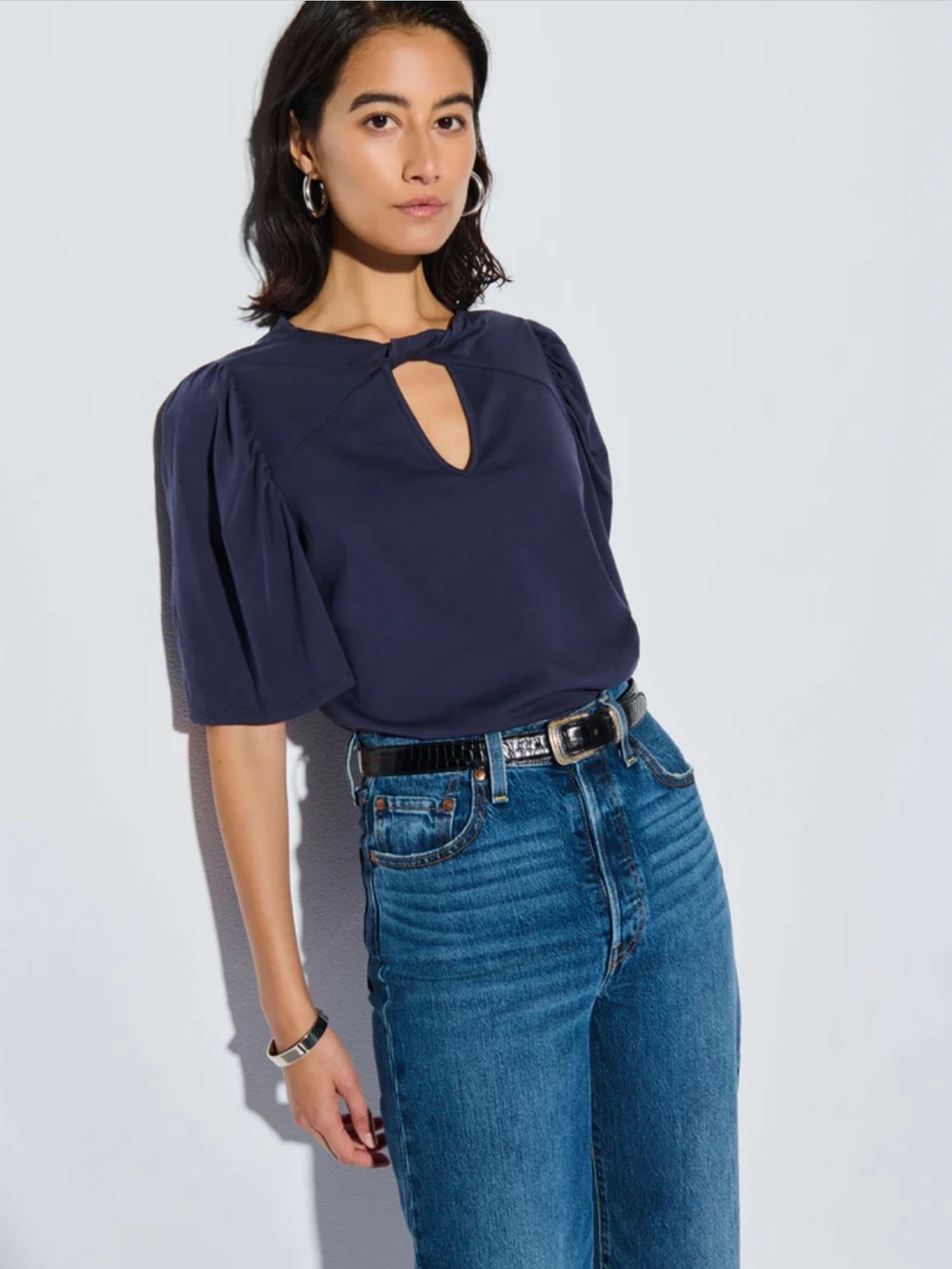 Nation Los Angeles Organic Cotton Vivienne Top Graphite M - Like New!